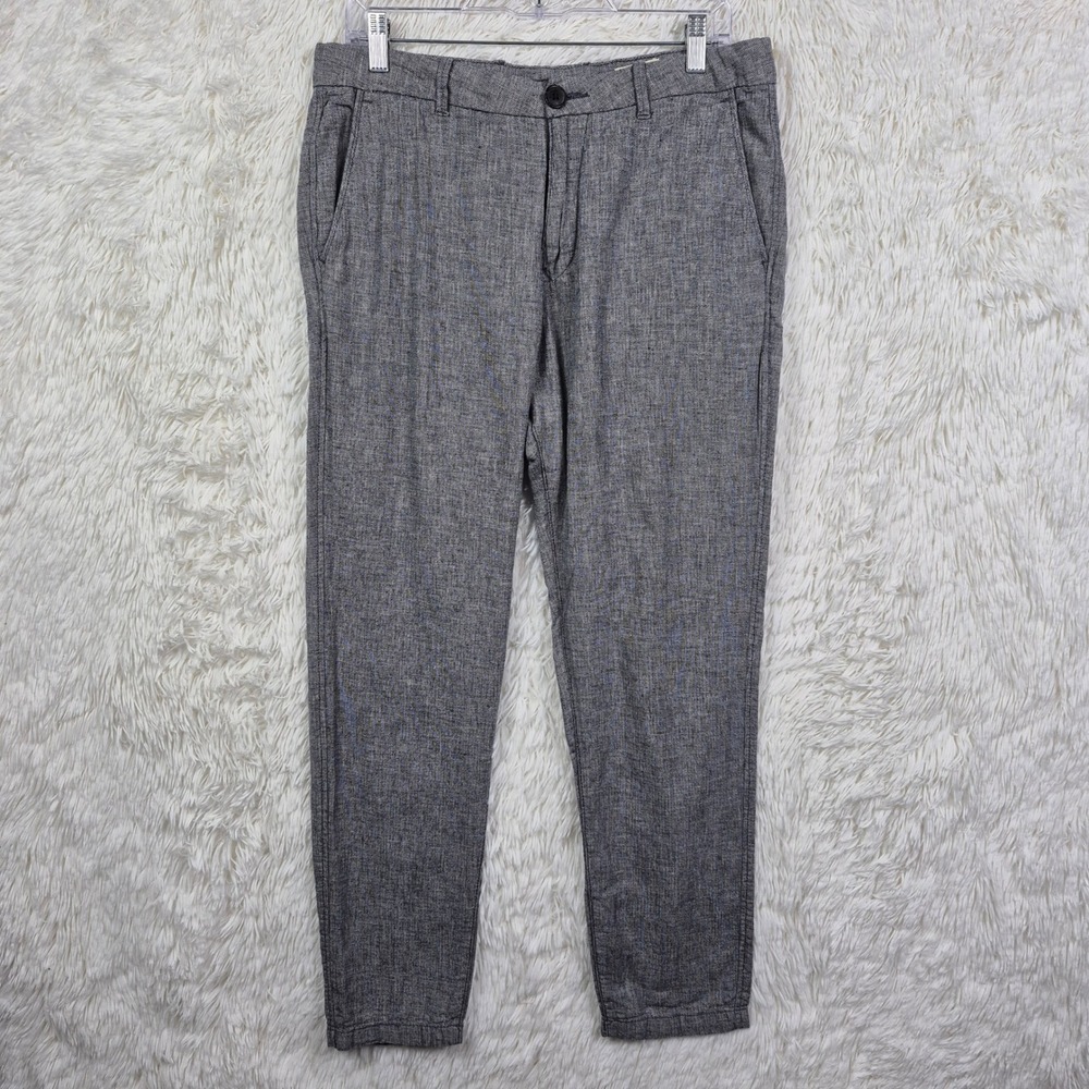Selected Homme Heritage Linen Blend Tapered Pants Blue Melange Mens 32x32
